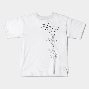 Flying Notes Black Kids T-Shirt